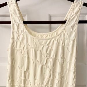 Tees By Tina Cream Lattice-texture Tank Top